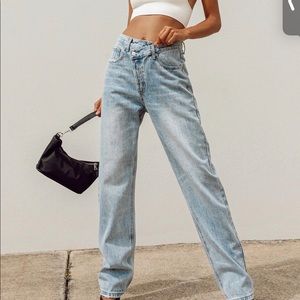 Princess Polly Asymmetrical Straight Leg Jeans